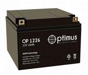 Аккумуляторная батарея Optimus OP 1226 12В 26А/ч компании "Оптимрус" в городе Краснодар