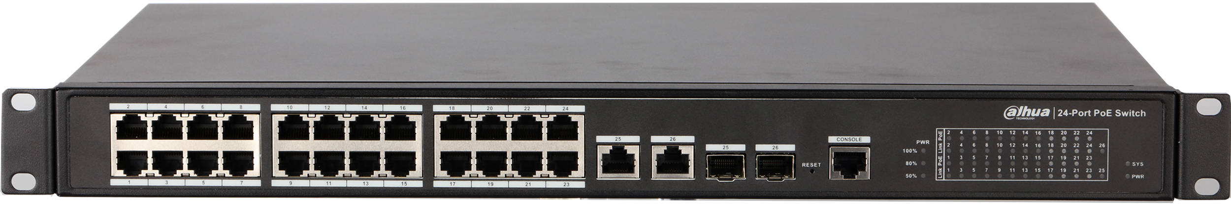 26 портовый с 24-РОЕ коммутатор Dahua DH-PFS4226-24ET-240