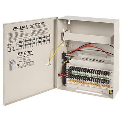 PV-DC10A+ PV-Link v.2035 Бесперебойный блок питания, DC 12 В, 10 А, 18 выходов, на АКБ (2*7а/ч)
