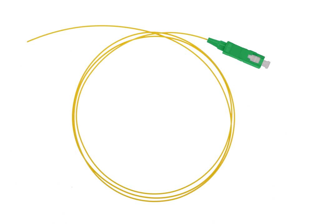 Шнур оптический (пигтейл) ШОС-SM/0.9 мм-SC/APC-p/t -1.0 м