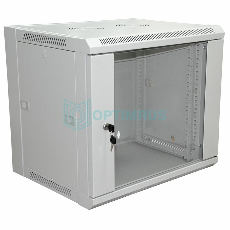 Настенный шкаф 19" Rexant 9U 600×450×500 мм.