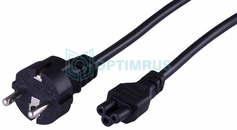 Шнур сетевой  Евро  3х0.75мм²  1.8М  (PVC)  (с заземлением)  (ноутбук)  REXANT