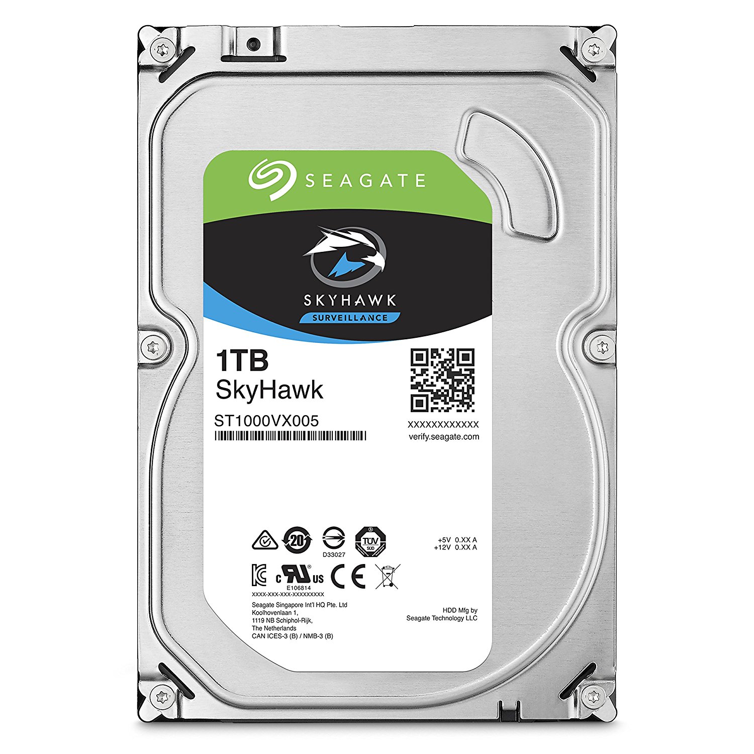 Жесткий диск SEAGATE Skyhawk ST1000VX005, 1ТБ, HDD, SATA III, 3.5"
