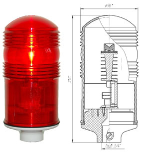 Заградительный огонь «ЗОМ-2» >10cd, тип «А», 30-265V AC/DC, IP54