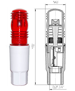 Заградительный огонь «ЗОМ-1» >10cd, тип «А», 30-265V AC/DC, IP65