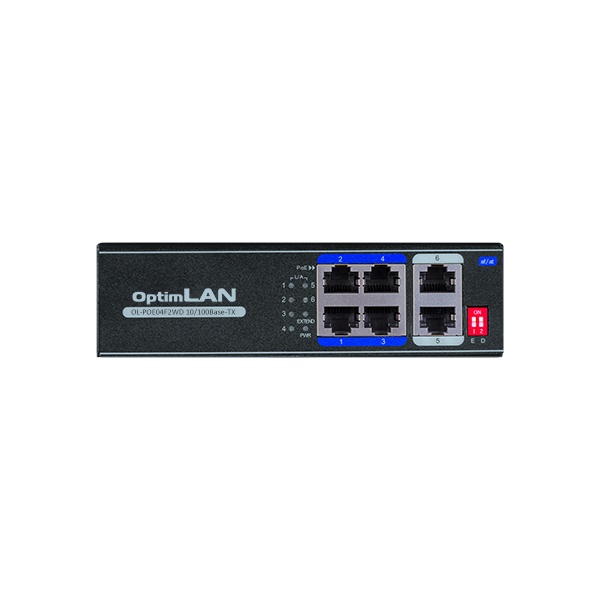 6 портовый с 4-РoЕ коммутатор OptimLAN OL-POE04F2WD